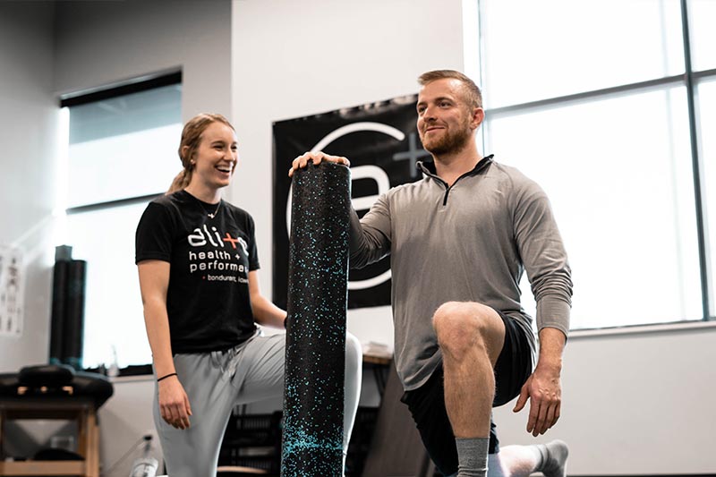Man in physical therapy
